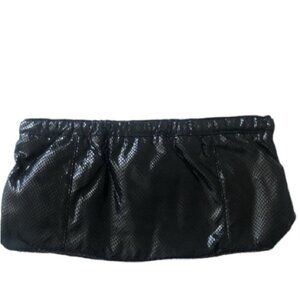 Old Navy Polished Black Snake Evening Clutch Black